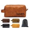 2 Pack Personalized Toiletry Bag for Men Handcrafted, Custom Leather Dopp Kit for Men, Waterproof Canvas Bathroom Toiletries Bags, Personalized Gifts for Men, Shaving Bag Grooming Kit Cosmetic Bag view 1