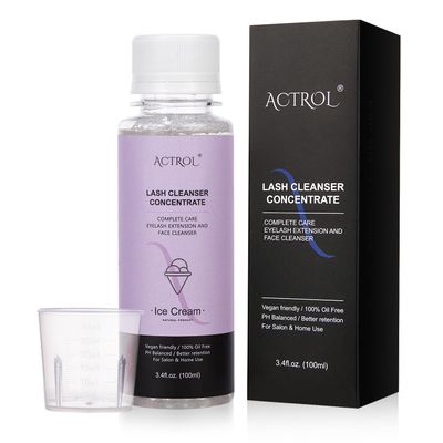ACTROL Eyelash Shampoo Concentrate 100ml Lash Extensions Cleanser Concentrate Ice-cream Foaming Shampoo Paraben & Sulfate Free Wash for Extensions Lashes with Salon Home Care-Makes 60ml Bottles