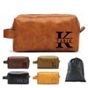 2 Pack Personalized Toiletry Bag for Men Handcrafted, Custom Leather Dopp Kit for Men, Waterproof Canvas Bathroom Toiletries Bags, Personalized Gifts for Men, Shaving Bag Grooming Kit Cosmetic Bag view 1