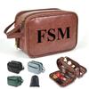 2 Pack Personalized Toiletry Bag for Men Handcrafted, Custom Leather Dopp Kit for Men, Personalized Gifts for Men, Father, Husband, Boyfriend, Groomsmen, Best Man Gifts, Shaving Bag Cosmetic Bag view 1