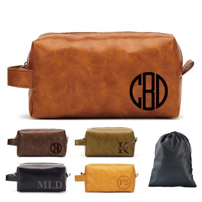 12 Pack Personalized Toiletry Bag for Men Handcrafted, Custom Leather Dopp Kit for Men, Waterproof Canvas Bathroom Toiletries Bags, Personalized Gifts for Men, Shaving Bag Grooming Kit Cosmetic Bag