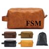 2 Pack Personalized Toiletry Bag for Men Handcrafted, Custom Leather Dopp Kit for Men, Waterproof Canvas Bathroom Toiletries Bags, Personalized Gifts for Men, Shaving Bag Grooming Kit Cosmetic Bag view 1