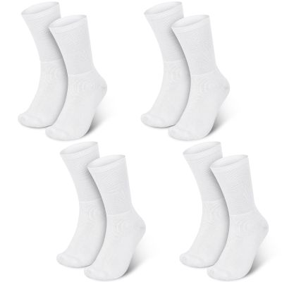 Silicherry 4 Pairs Cotton Soft Eczema Socks White Hydrating Moisturizing Therapy Cotton Socks Eczema Relief for Adult Wet Wrap Non Itch Soft Feet Treatment