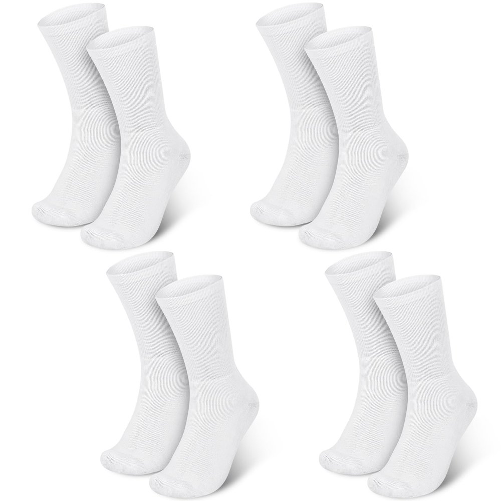 Silicherry 4 Pairs Cotton Soft Eczema Socks White Hydrating Moisturizing Therapy Cotton Socks Eczema Relief for Adult Wet Wrap Non Itch Soft Feet Treatment
