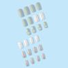 24Pcs Christmas Press on Nails Short Square Fake Nails Press ons Silver White Snowflakes Nail Tips Full Cover False Nails with Glitter light green Pattern Design Acrylic Nail Art for Xmas Decorations view 3