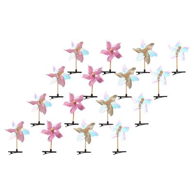 POPETPOP 16pcs Cute Pinwheel Hair Clips for Girls Sparkly Windmill Barrettes for Parties and Dress up Adorable Hair Accessories for Boys and Girls
