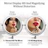 8" LED Wall Mounted Makeup Mirror 3 Color Mode USB Charge Touch Screen Adjustable Light Double Sided 1X/5X Magnifying Vanity Mirror Swivel Extendable for Bathroom Hotels view 2