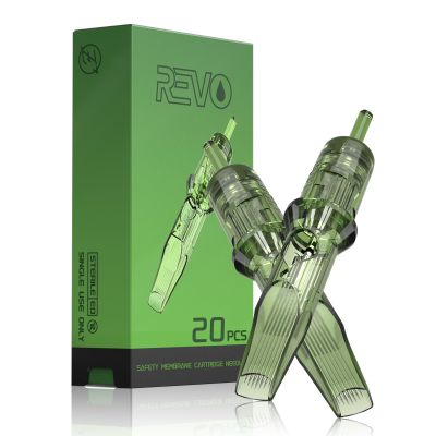 INKin REVO Tattoo Cartridge Needles 25RM Curved Magnum #10 Bugpin 0.30mmm Long Taper Disposable Tattoo Needles with Professional Membrane For Tattoo Supply 20Pcs (R1025M1C)