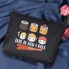 POFULL Sushi Lover Gift This Is How I Roll Cosmetic Bag Sushi Party Gift Japanese Cuisine Sushi Lover Gift (Black Sushi Bag) view 4