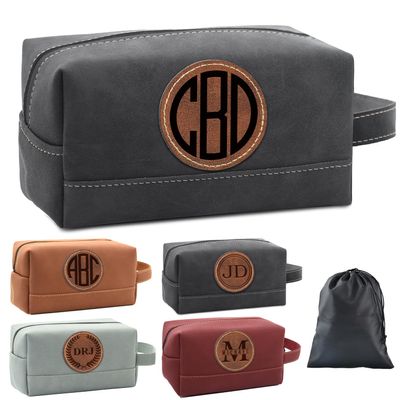 12 Pack Personalized Toiletry Bag for Men Handcrafted, Custom Leather Dopp Kit for Men, Personalized Gifts for Men, Father, Husband, Boyfriend, Groomsmen, Best Man Gifts, Shaving Bag Cosmetic Bag