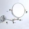 8-Inch Wall Mounted Makeup Mirror, 3X Magnification Two-Sided 360 Swivel Adjustable Height Cosmetic Extendable Bathroom Round Shape Vanity Mirror Chrome,6inchsquarebottom ( Color : 6inchsquarebottom view 3