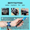 Temporary Tattoo Markers for Skin - Dual-End Tattoo Pens for Body & Face Art with 111 Tattoo Stencil Papers, 12 Pens Make Bold and Fine Lines, Cosmetic Quality(BETY-6) view 3