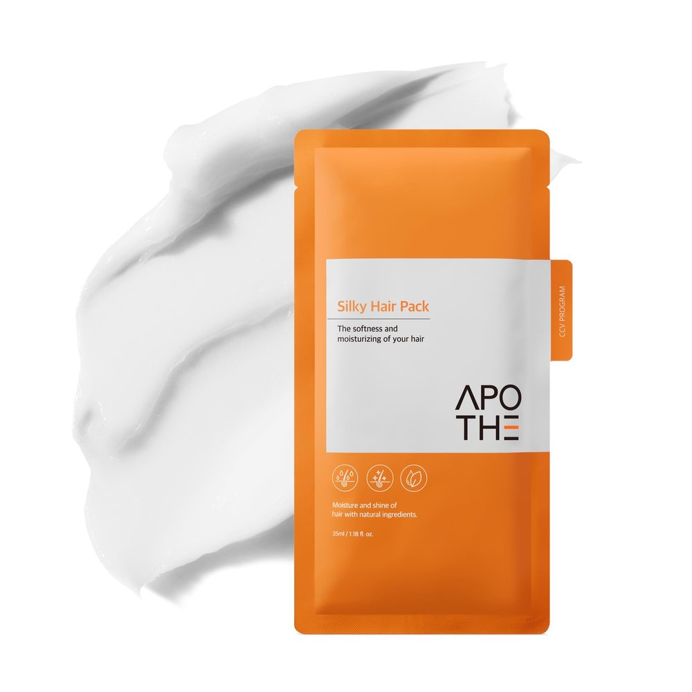 APOTHE Silky Hair Pack 1.18 fl.oz. (35ml) x 5EA  Intensive Moisturizing Hair Treatment for Dry, Damaged Hair with Keratin, Shea Butter, & Panthenol for Softness & Vitality