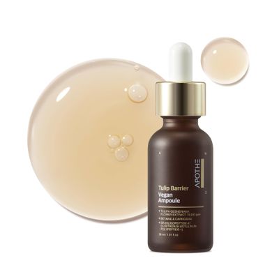 APOTHE Tulip Barrier Vegan Ampoule 1.01 fl oz (30ml)  Skin Firming & Hydrating with Black Tulip Extract, Bakuchiol, and Carnosine for Elasticity & Radiance