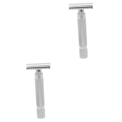 FRCOLOR 2pcs Double Safety Razor Men Shaving Steel Razor Safe Men Shaver Pattern