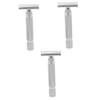 FRCOLOR 3pcs Stainless Steel Safety Razor Men Shaving Tool Double Blade Gentle Sensitive Skin Barber Shop Grade view 1