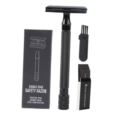 FRCOLOR 3sets Manual Shaver Body Old Style Traditional Safety Razor Metal Handle Double-edged Blade Razor for Men