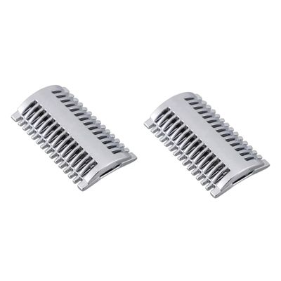 FRCOLOR 2pcs Zinc Alloy Shaving Razor Head Double Open Comb Metal Razor Head Sturdy Replacement