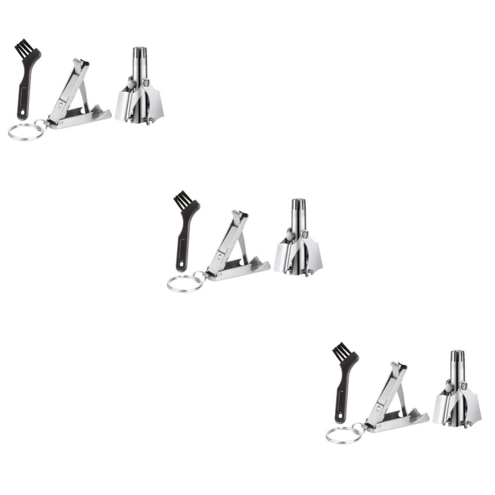FRCOLOR 3sets Nose Hair Trimmer Set Shears and Nail Scissors for Men and Women for Safe and Painless Grooming Compact and Lightweight for