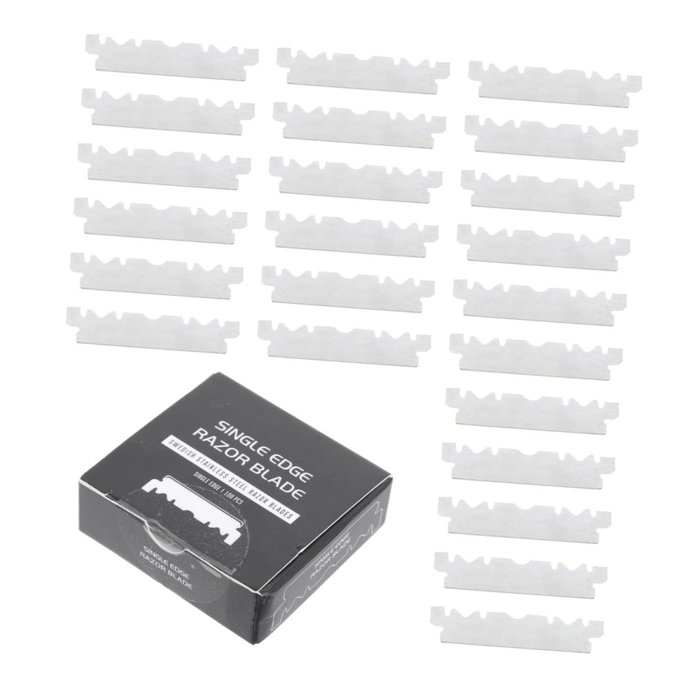 FRCOLOR 400pcs Single Face for Barbershop Old Folding Cutter for Smooth Shaving and Grooming for Salons and Home Use