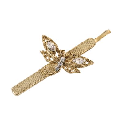 1928 Jewelry Crystal Dragonfly Bobby Pin, (1 Pcs)