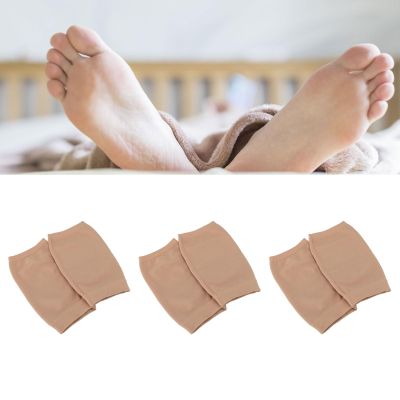3 Pairs Heel Repair Socks, Moisturizer Heel Sleeves to Smooth & Soften Rough Cracked Heels, Breathable Open Toe Moisturizing Gel Heel Socks, Spa Cracked Heel Socks (Dark