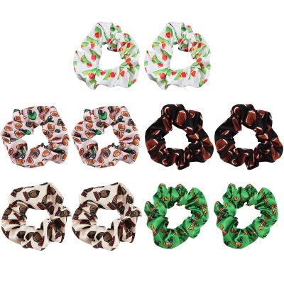 10pcs Sport Hair Scrunchies, Football Scrunchies Elastic Silk Satin Hairband Rugby Scrunchy for Sport Hair Ties Ponytail Holders for Girls Women Players Teams (5 Styles)