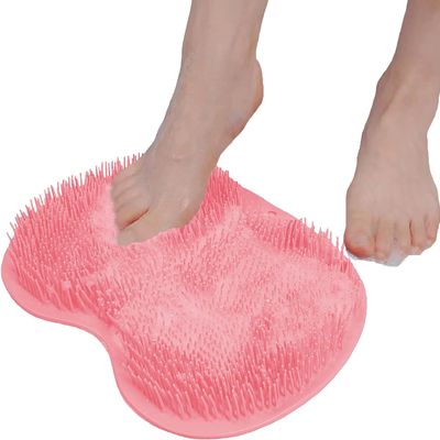 AKOAK 1 Pack Shower Back and Foot Scrubber, Wall-mounted Scrubber with Suction Cup, Silicone Bath Massage Pad Brush for Bathroom Foot Cleaning for Both Men and Women Improving Skin and Gentle Exfoliat