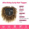 Adancyler Natural Afro Kinky Curly Short Hair Toppers with Bangs Black Clip in Synthetic Wiglets Hair Pieces for Men and Women with Thinning Hair Instant Volume and Style(T27/33#) view 2