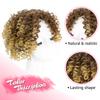 Adancyler Natural Afro Kinky Curly Short Hair Toppers with Bangs Black Clip in Synthetic Wiglets Hair Pieces for Men and Women with Thinning Hair Instant Volume and Style(T27/33#) view 3