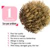 Adancyler Natural Afro Kinky Curly Short Hair Toppers with Bangs Black Clip in Synthetic Wiglets Hair Pieces for Men and Women with Thinning Hair Instant Volume and Style(T27/33#) view 4