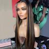 Highlight 1B 30 Color Sliky StraightWear and Go 13X4 SKINLIKE Real HD Full Frontal Human Hair Wig 0.10mm Ultra-thin Invisible SKINLIKE Real HD Lace Brazilian Remy Human Hair Wig Pre-Plucked 14" view 3