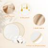Castor Oil Pack for Breast, 4 PCS Reusable Organic Castor Oil Pack Wrap,Soft Breast Pads for Relaxing Sleeping (Oil Not Included) - White+Khaki view 4
