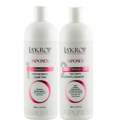 LAKROP LISO JAPONES 500ML KIT - JAPANESE STRAIGHTENER - KERATIN HAIR TREATMENT - KERATINA PERMANENTE - KERATINA PARA ALISAR PELO