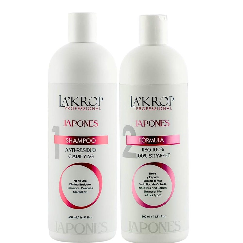 LAKROP LISO JAPONES 500ML KIT - JAPANESE STRAIGHTENER - KERATIN HAIR TREATMENT - KERATINA PERMANENTE - KERATINA PARA ALISAR PELO