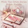 3 Color Matte Pink Blush Palette with Brush, Long Lasting Cheek Makeup, Smooth and Light Blush Powder for Face Beauty view 2