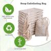 20 Pack Soap Saver Bag,Soap BagsNatural Cotton Linen Soap Saving Bags Mesh Plastic Free Exfoliating Foaming And Drying Shower Soap Holderr (Cotton and linen) view 3