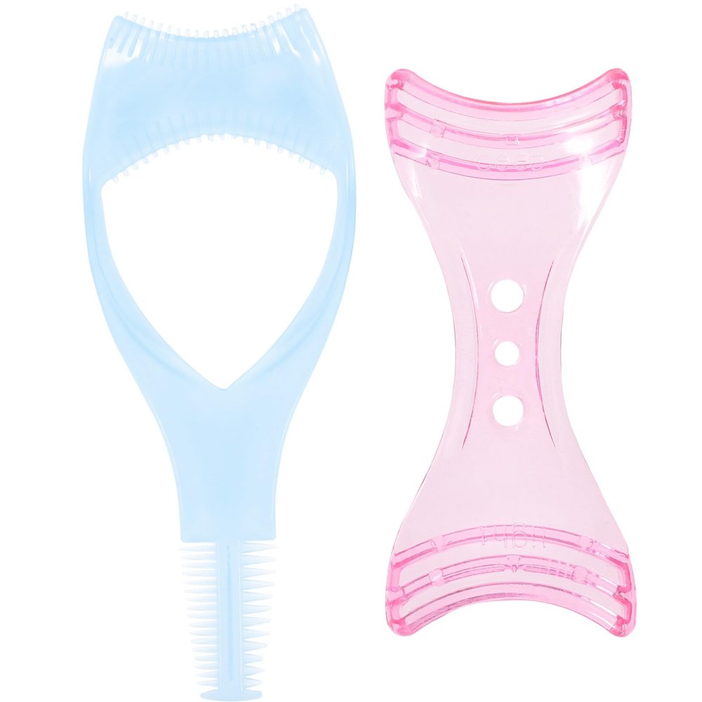 Ciieeo 2pcs Eyelash Guard for Lashes Mascara Shield Plastic Lash Applicator Tool Mascara Applicator Shield 3 in 1 Eyelashes Tools Upper Lower Eyelash Lash Comb Tool