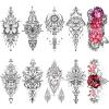 10 Sheet Sexy Lotus Flower Realistic Temporary Tattoos for Women Arm Thigh, Large Floral Indian Tribal Bohemia Butterfly Fake Tattoo Sticker Adult Girl, Mandala Temp Tatoo Leg Breast Chest Body Art view 1