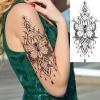 10 Sheet Sexy Lotus Flower Realistic Temporary Tattoos for Women Arm Thigh, Large Floral Indian Tribal Bohemia Butterfly Fake Tattoo Sticker Adult Girl, Mandala Temp Tatoo Leg Breast Chest Body Art view 2