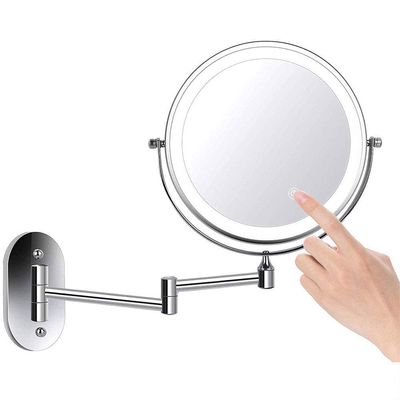 8 Inches Wall Mounted Makeup Mirror Double Sided 1X/10X Magnifying Vanity Mirror Swivel Extendable Powered