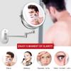 8 Inches Wall Mounted Makeup Mirror Double Sided 1X/10X Magnifying Vanity Mirror Swivel Extendable Powered view 2