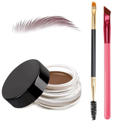 3 IN 1 Eyebrow Gel Kit With 2 Eyebrow Brushs,High Pigment,Waterproof,Long Wearing, Eyebrow Pomade For All Skin Tones, #03 chocolate