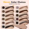 3 IN 1 Eyebrow Gel Kit With 2 Eyebrow Brushs,High Pigment,Waterproof,Long Wearing, Eyebrow Pomade For All Skin Tones, #01 ebony view 2
