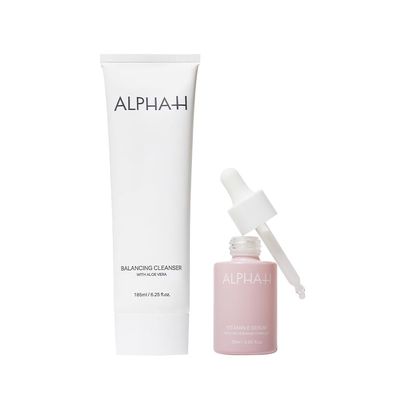 Alpha-H Sensitive Skin Skincare Set: Balancing Cleanser & Vitamin E Serum Bundle