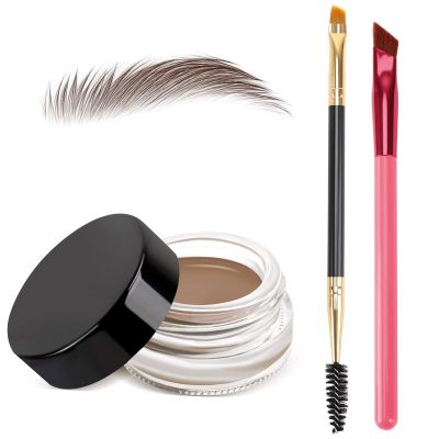 3 IN 1 Eyebrow Gel Kit With 2 Eyebrow Brushs,High Pigment,Waterproof,Long Wearing, Eyebrow Pomade For All Skin Tones, #07 taupe