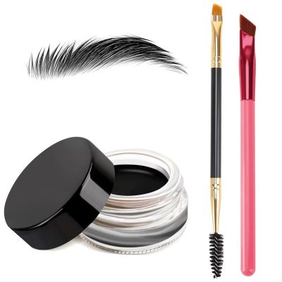 3 IN 1 Eyebrow Gel Kit With 2 Eyebrow Brushs,High Pigment,Waterproof,Long Wearing, Eyebrow Pomade For All Skin Tones, #11 granite