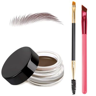 3 IN 1 Eyebrow Gel Kit With 2 Eyebrow Brushs,High Pigment,Waterproof,Long Wearing, Eyebrow Pomade For All Skin Tones, #05 soft-brown