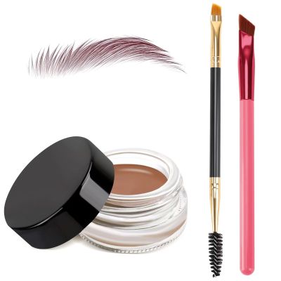 3 IN 1 Eyebrow Gel Kit With 2 Eyebrow Brushs,High Pigment,Waterproof,Long Wearing, Eyebrow Pomade For All Skin Tones, #08 auburn