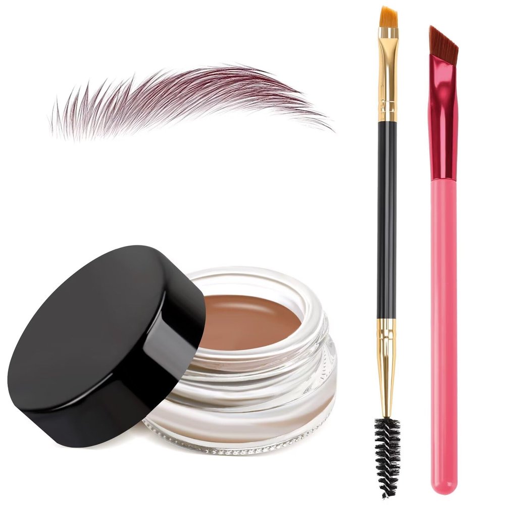 3 IN 1 Eyebrow Gel Kit With 2 Eyebrow Brushs,High Pigment,Waterproof,Long Wearing, Eyebrow Pomade For All Skin Tones, #08 auburn
